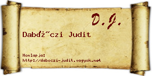 Dabóczi Judit névjegykártya