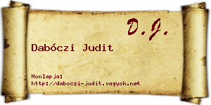 Dabóczi Judit névjegykártya